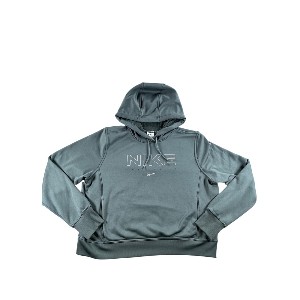 Nike Therma-FIT Hoodie Mens XL Green Fleece Pullover Graphic Sweatshirt